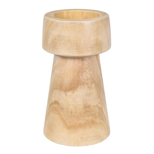 Castiçal Madeira Natural - 21cm