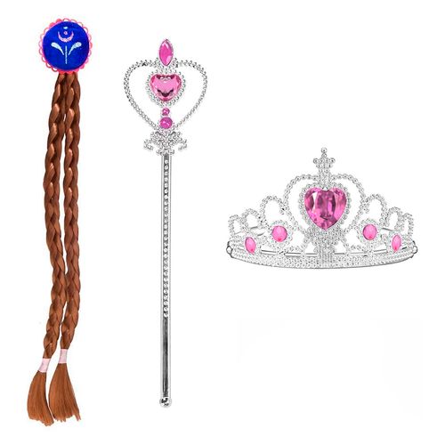 Kit Princesa Caramelo - Trança, Coroa e Varinha