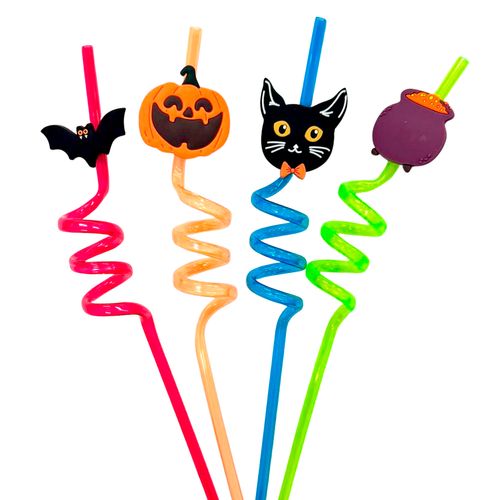 Canudo Divertido Halloween - 04 unidades