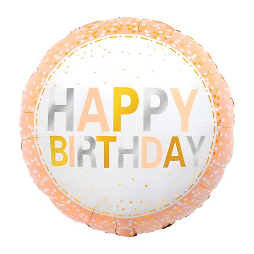 Balão Metalizado Happy Birthday Confetes 18"
