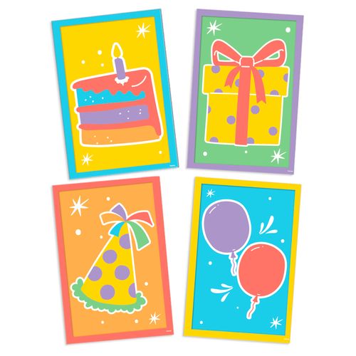 Quadros Decorativos Feliz Aniversário New - 04 unidades