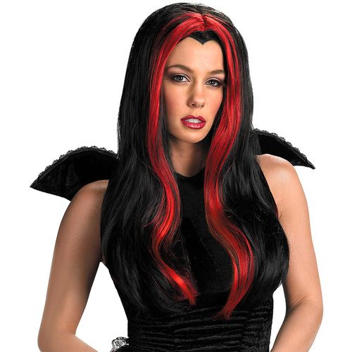 Peruca Vampira Mecha Vermelha