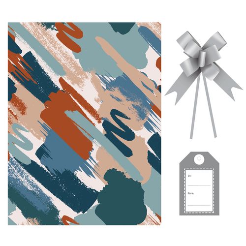 Kit Saco Presente Casual com Laço e Tag - 50x70cm