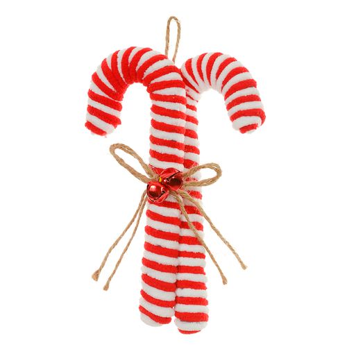 Enfeite Natalino Bengala Dupla  - 21cm
