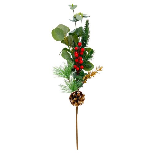 Buque Natal com Cereja e Pinha - 50cm