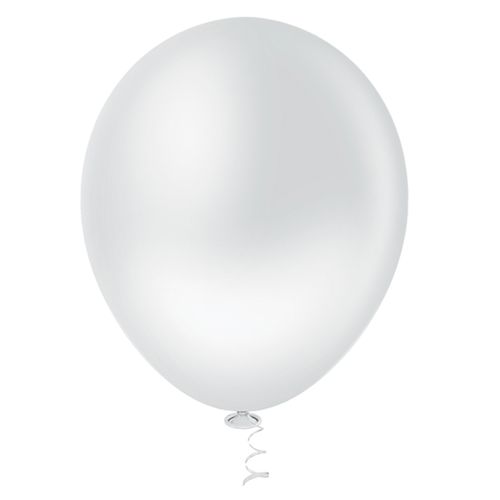 Balão 7 Redondo Liso Branco - 50 unidades
