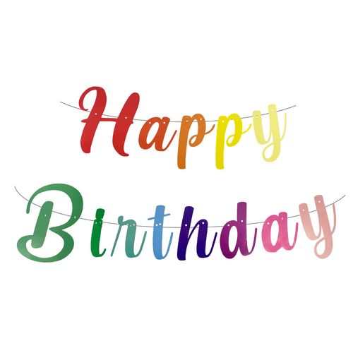Faixa Happy Birthday Colorida