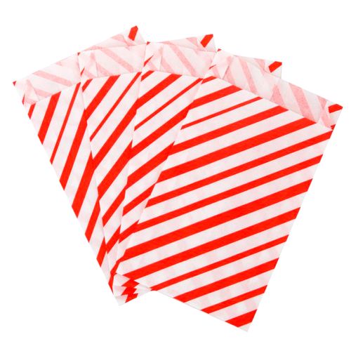 Saco Papel Listrado Vermelho - 50 unidades
