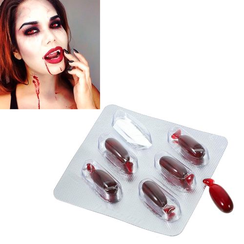 Cápsulas de Sangue Falso Comestível - 06 unidades