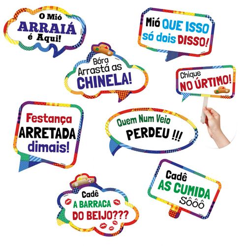 Placas Divertidas Retalhos Coloridos - 08 unidades
