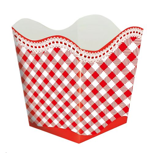 Cachepot Xadrez Rendado Vermelho - 06 unidades