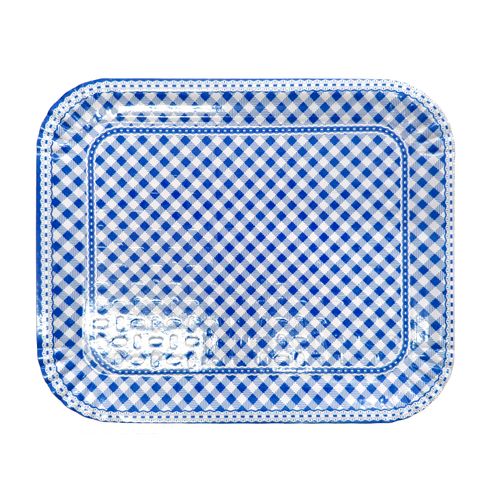 Bandeja Laminada Xadrez Rendada Azul R4
