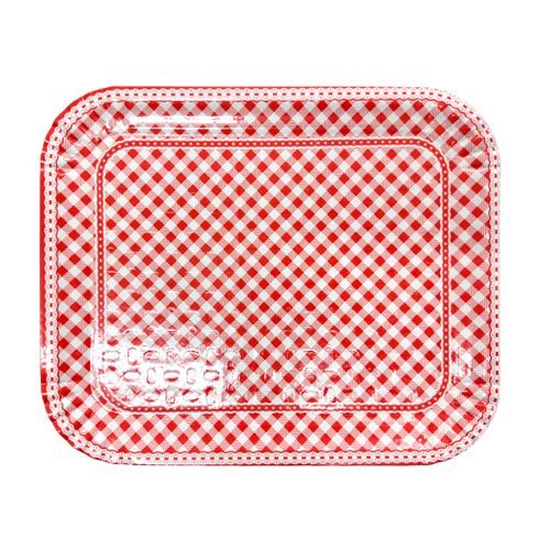 Bandeja Laminada Xadrez Rendada Vermelha R4