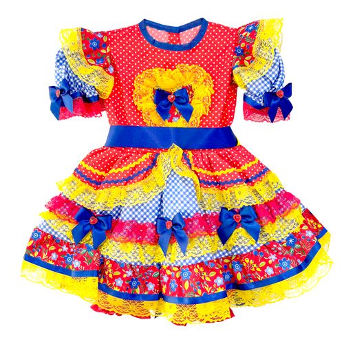 Vestido Junino Infantil Crepe
