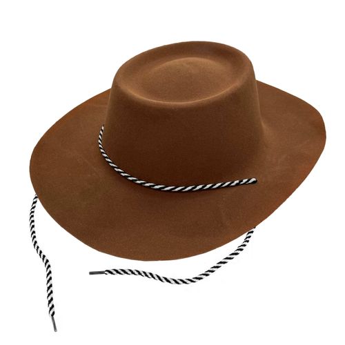 Chapéu Cowboy Marrom Flocado