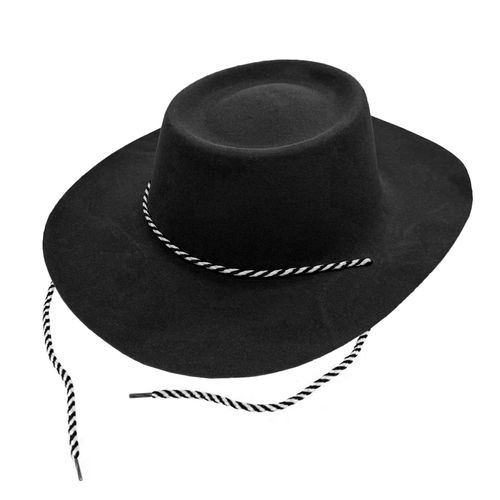 Chapéu Cowboy Preto Flocado