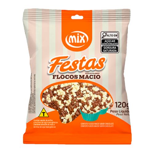 Confeito Flocos Macio Sabor Chocolate Mesclado 120g