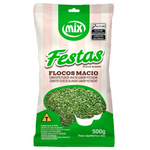 Confeito Flocos Macio Sabor Pistache 500g