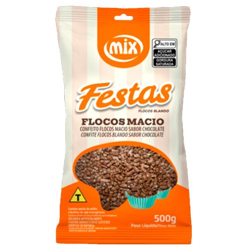 Confeito Flocos Macio Sabor Chocolate Escuro 500g