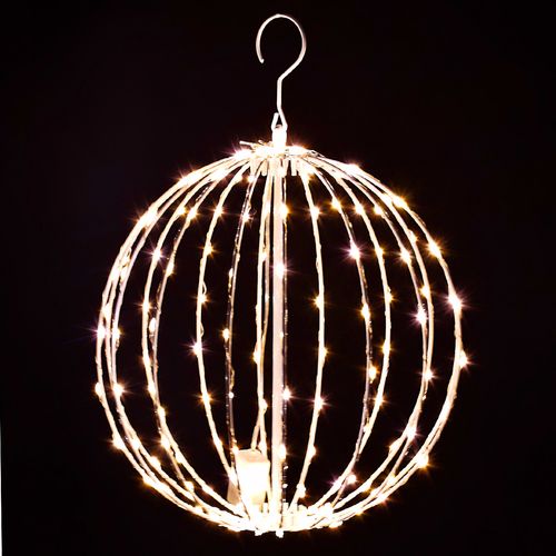 Bola LED Natalina 30cm Branco Quente - Bivolt