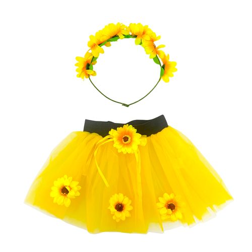 Kit Girassol Infantil - Saia e Tiara