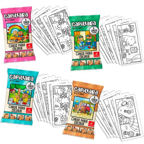 *Cards para Colorir Capivara - 06 unidades