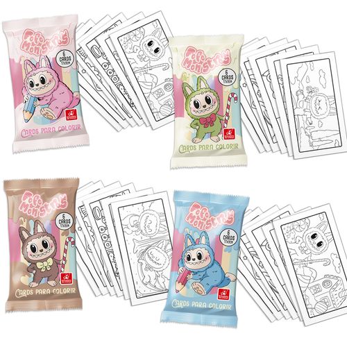 *Cards para Colorir Fofo Monstros - 06 unidades