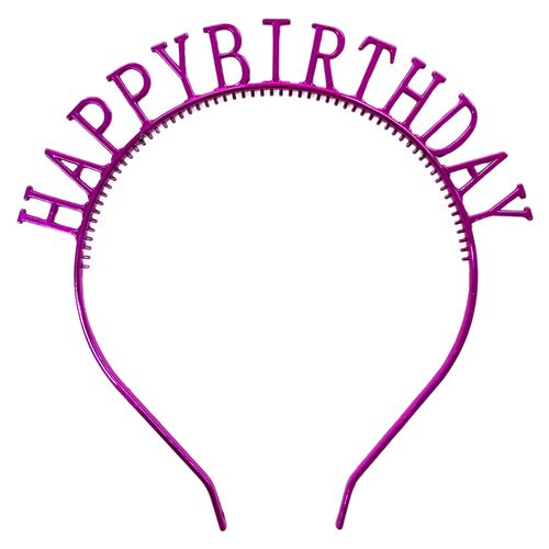 Tiara Happy Birthday Metalizada Pink