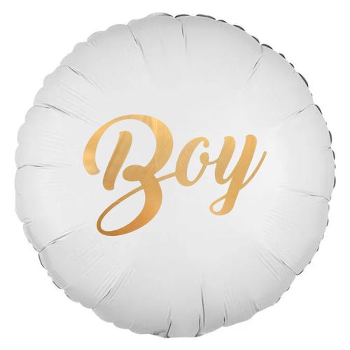 Balão Metalizado Branco Boy 18"