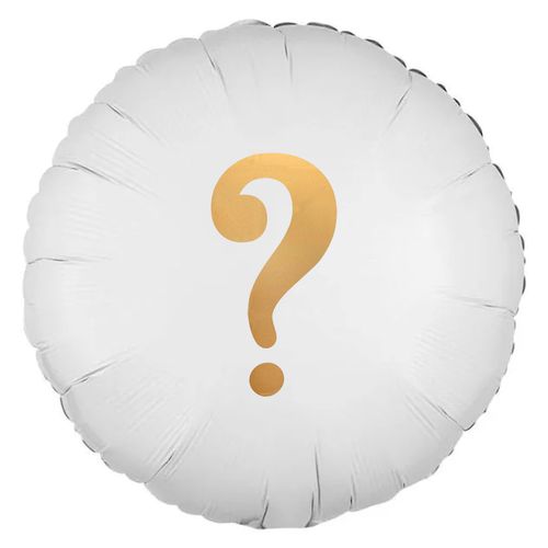 Balão Metalizado Branco Interrogação 18"