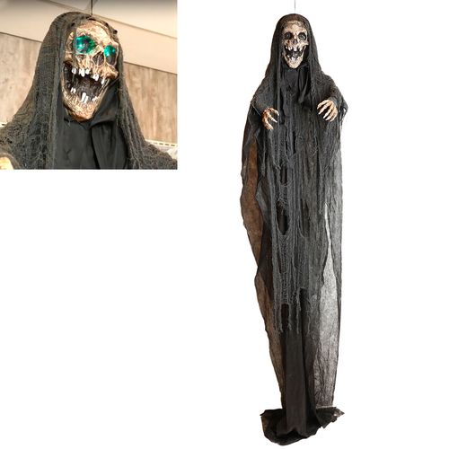 Boneco Caveira Dona Morte Caleb com Som e Luz - 345cm