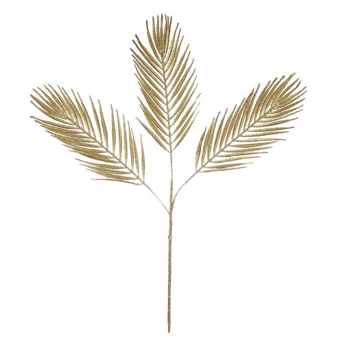 Haste Folha com Glitter Dourado - 80cm