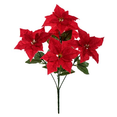 Flor Natalina Bico de Papagaio Aveludado - 45cm
