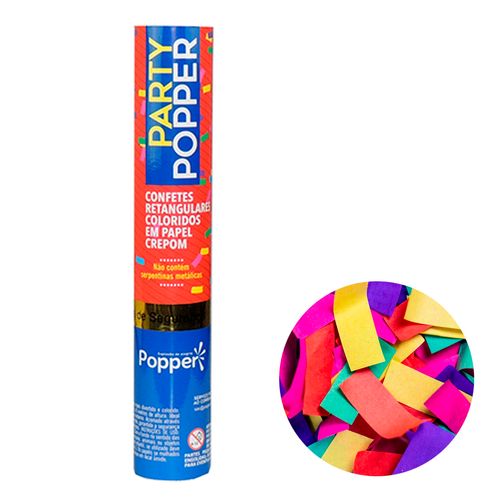 Lança Confete Party Popper Crepom Colorido 30cm