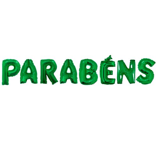 Balão Metalizado Parabéns Verde 16"