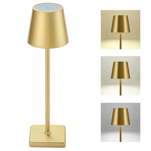 Abajur de Mesa sem Fio Touch - Ouro Velho