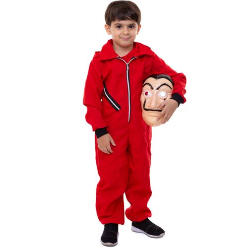 Fantasia Casa de Papel Infantil com Máscara