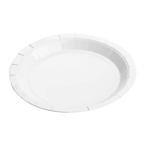 Prato de Papel Branco - 25 unidades