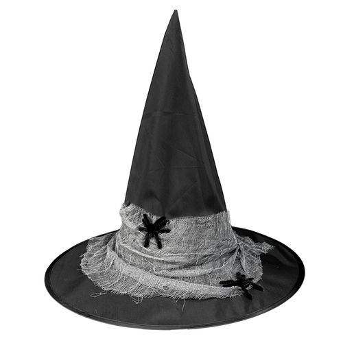 Chapéu de Bruxa Preto Aranha Adulto