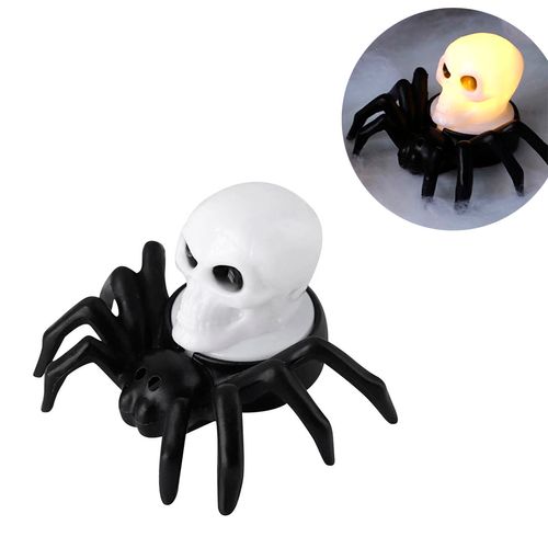Vela Halloween Aranha e Caveira LED