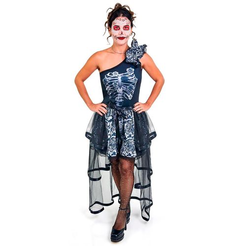 Fantasia Caveira Mexicana Luxo Adulto