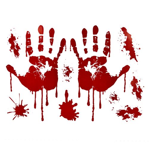 Adesivo Halloween Mãos Sangrentas