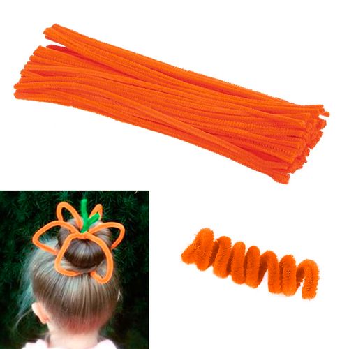Hastes Flexíveis Cabelo Maluco Laranja - 10 unidades