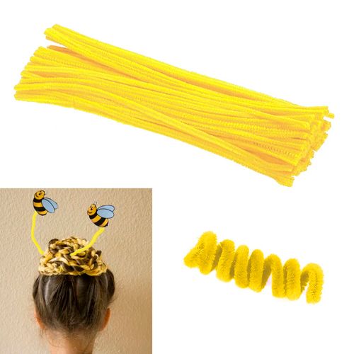 Hastes Flexíveis Cabelo Maluco Amarelo - 10 unidades