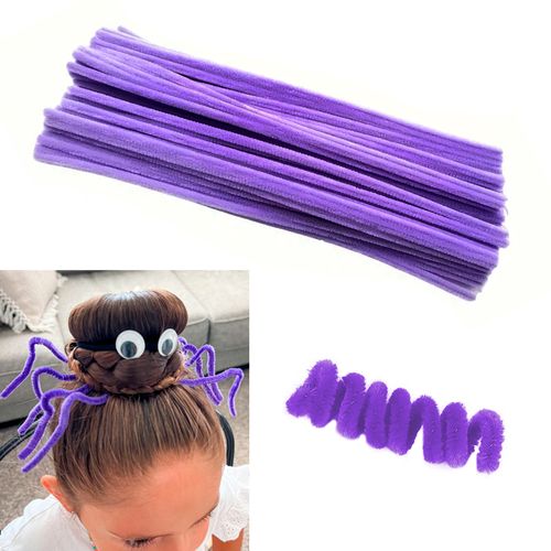 Hastes Flexíveis Cabelo Maluco Roxo - 10 unidades