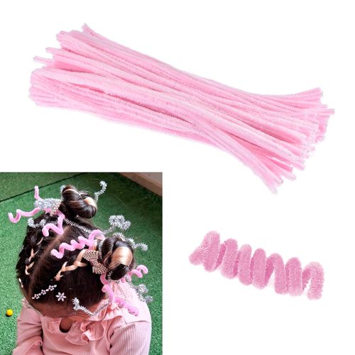 Hastes Flexíveis Cabelo Maluco Rosa - 10 unidades