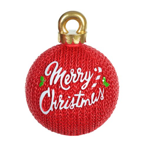 Bola Natal Resina Vermelha e Branca - 23cm