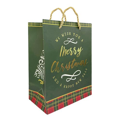 Sacola Papel Natal Merry Christmas - 23x18cm