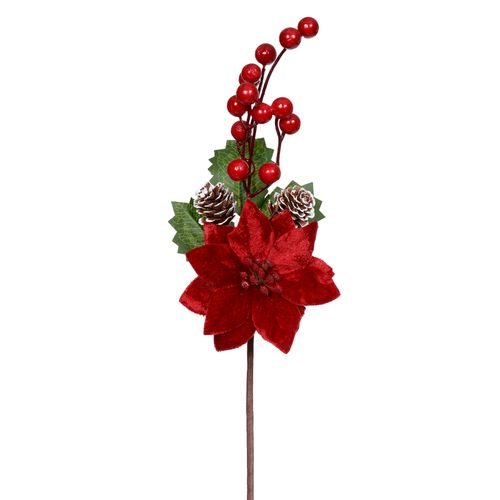 Haste Cereja com Pinha e Flor - 32cm