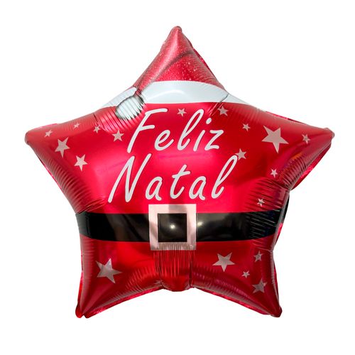Balão Metalizado Estrela Feliz Natal 18"